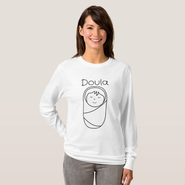 Camisa larga básica de Doula de la manga de las (Anverso completo)