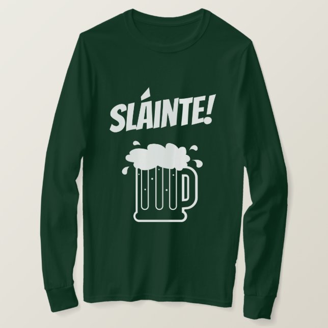 Camisa larga del día del St Patricks del verde de (Anverso del diseño)