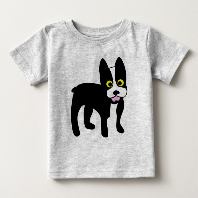 Camisa linda de Boston Terrier del dibujo animado (Anverso)