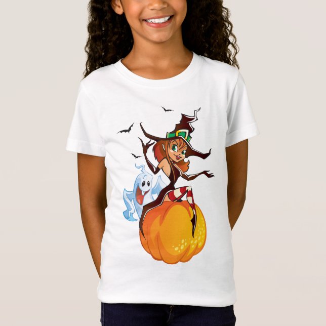 Camisa linda de Halloween de la bruja (Anverso)