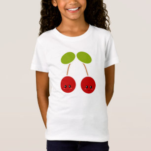Camisa linda de las cerezas de la cereza de Kawaii