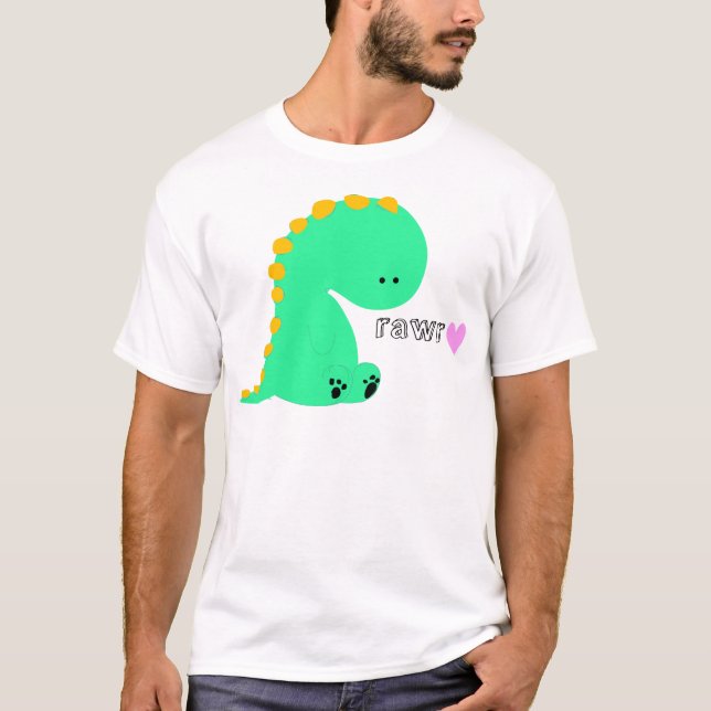 Camisa linda del dinosaurio de RAWR (Anverso)