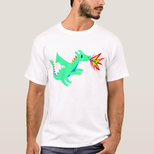 Camisa linda del dragón del arco iris (Anverso)