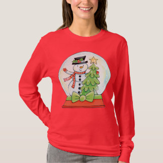 Camisa linda del muñeco de nieve del navidad