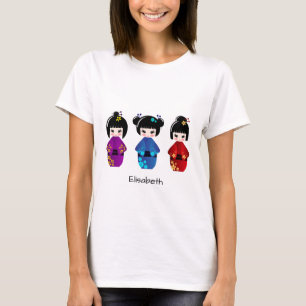 Camisa linda del nombre del dibujo animado de las