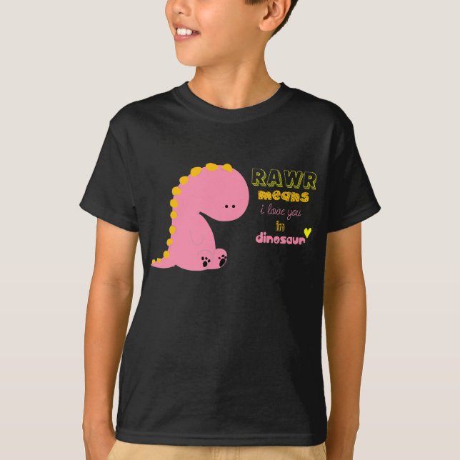 camisa linda del rawr del dinosaurio (Anverso)