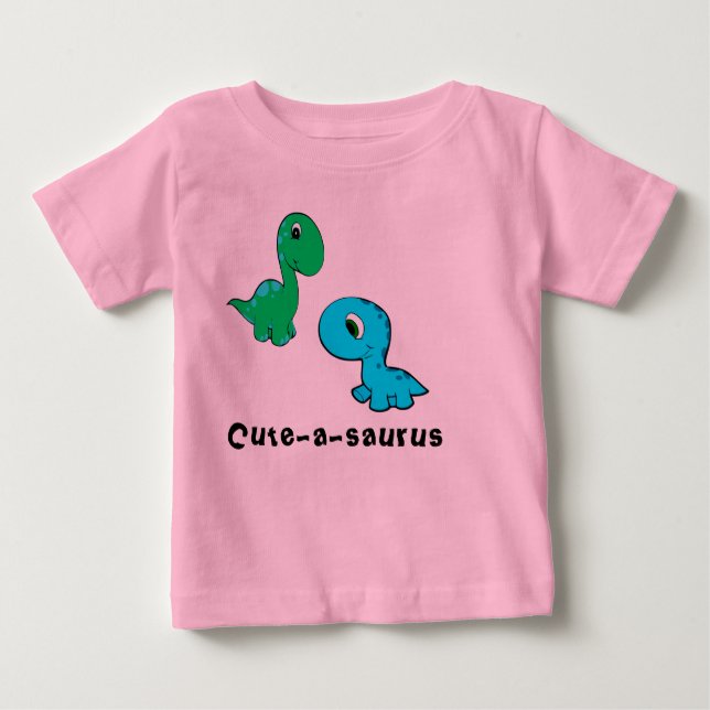 Camisa linda Linda-uno-saurus del dinosaurio (Anverso)