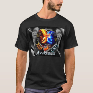 Camisa llameante coa alas CRPS del corazón de las