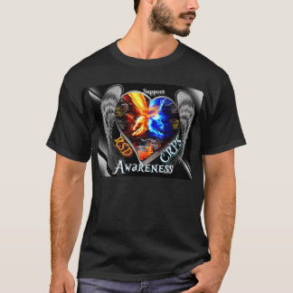 Camisa llameante coa alas CRPS del corazón de las