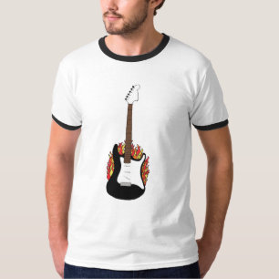 Camisa llameante de la guitarra