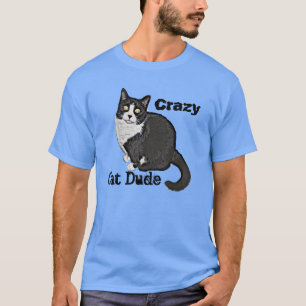 Camisa loca divertida del tipo del gato