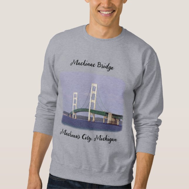 Camisa Mackinac Bridge Mackinaw v2 con letras negr (Anverso)