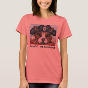 Camisa mareada del gato del pirata