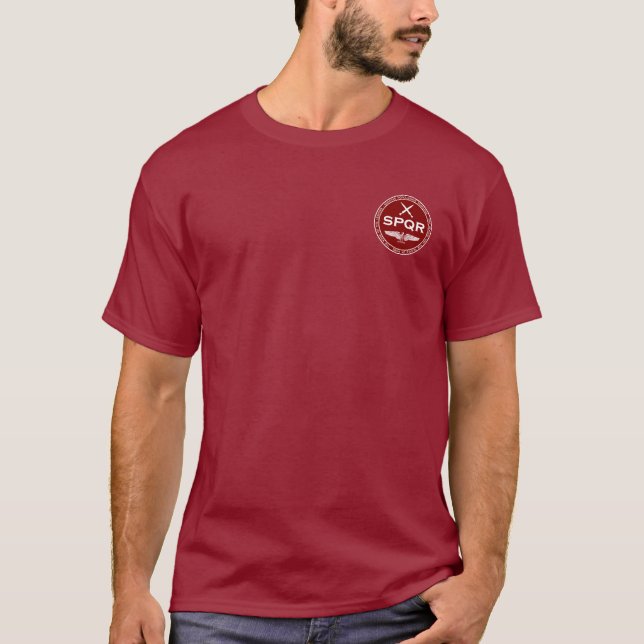 Camisa marrón y blanca de la legión romana de SPQR (Anverso)