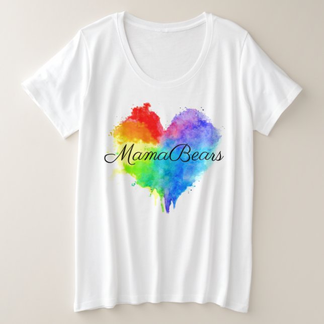 Camisa más de mujeres del corazón del arco iris (Anverso del diseño)