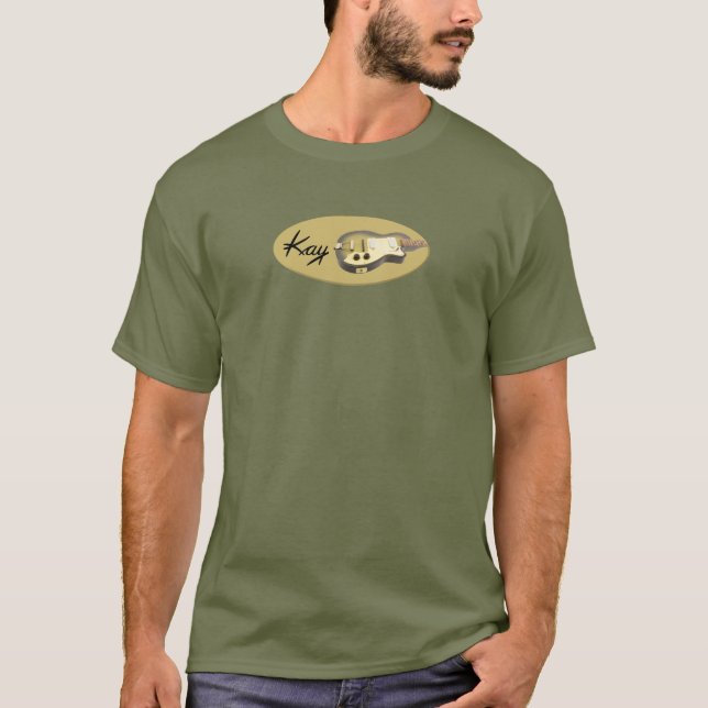 Camisa masculina con logotipo de guitarra kay (Anverso)