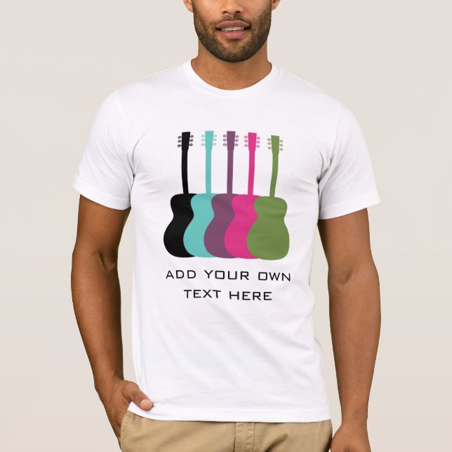 Camisa masculina de Guitars de colores vivos (Anverso)
