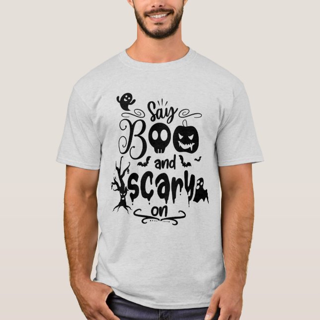 Camisa masculina de Halloween, fantasma espeluznan (Anverso)