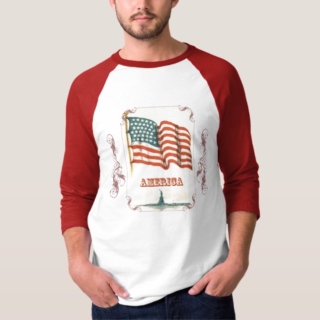 Camisa masculina de la bandera norteamericana vint (Anverso)