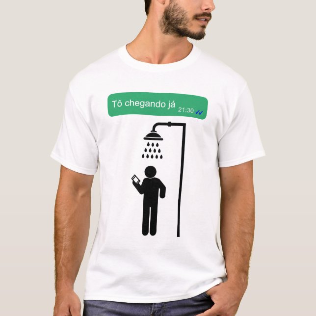 Camisa masculina Whatsapp mensagem (Anverso)