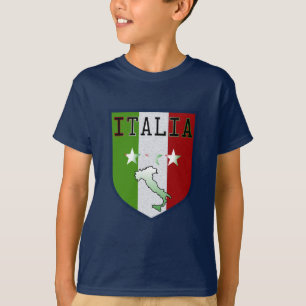 Camisa medieval de los niños del escudo azul de