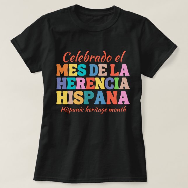 Camisa Mes de Herencia Hispana, Camisa Española, L (Diseño del anverso)