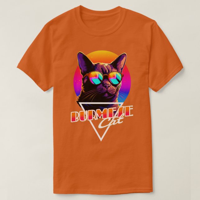 Camisa Miami de gato birmano de oleada retro (Diseño del anverso)