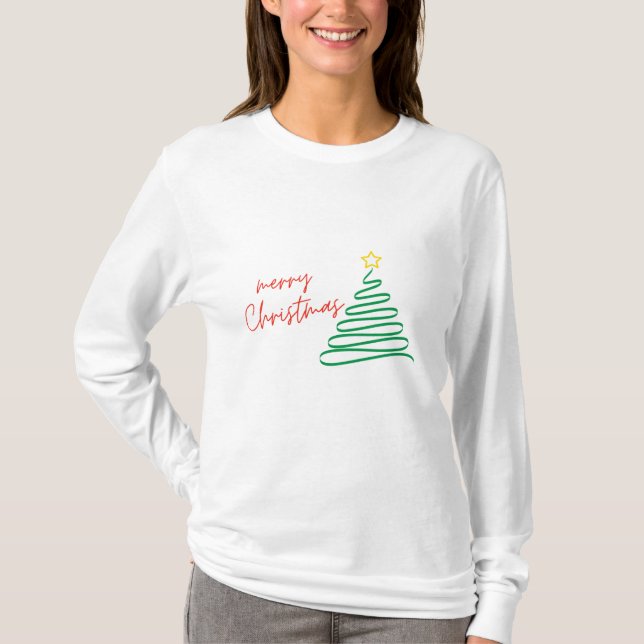 Camisa minimalista del árbol de navidad (Anverso)
