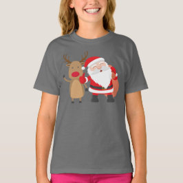 Camisa muy linda de Papá Noel y del reno el |