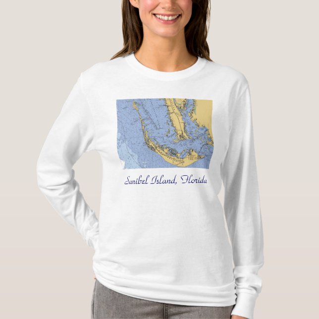 Camisa náutica de la carta de la isla de Sanibel, (Anverso)