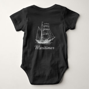 Camisa náutica del bebé del barco del velero de