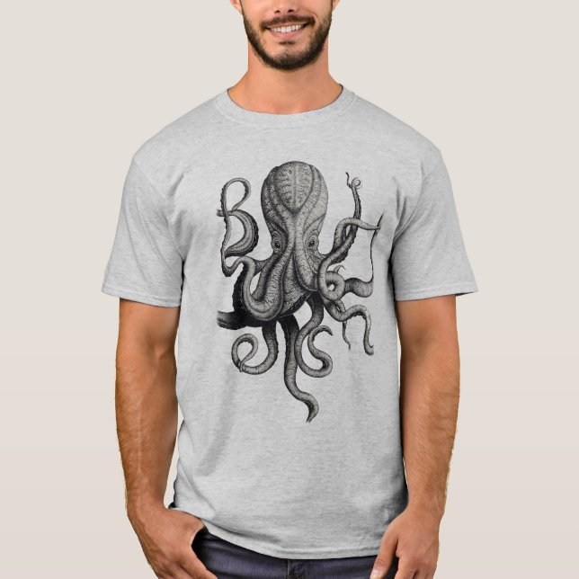 Camisa náutica del pulpo de los hombres (Anverso)