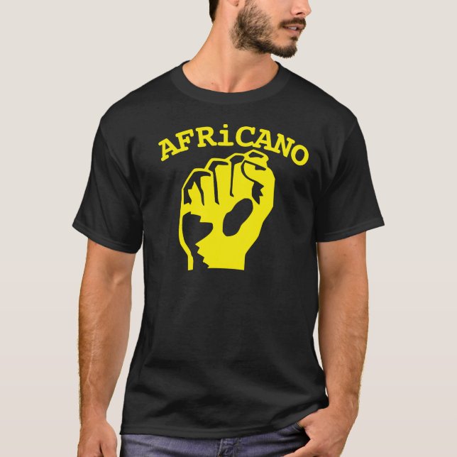 Camisa Negra Básica De Puño Africano (Anverso)