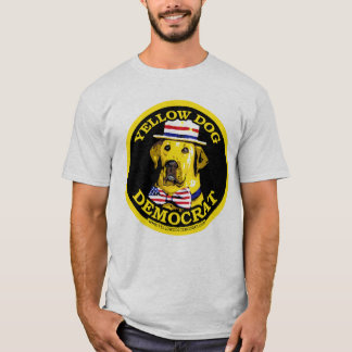 Camisa negra de Demócrata del perro amarillo