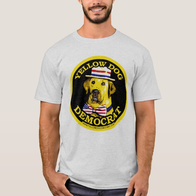 Camisa negra de Demócrata del perro amarillo (Anverso)