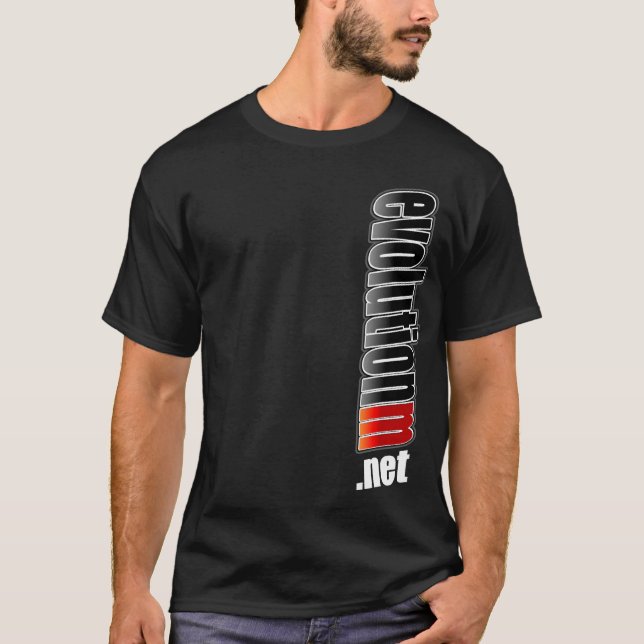 Camisa negra de EvolutionM.Net (frente inclinado) (Anverso)