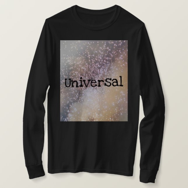 Camisa negra de mangas largas con diseño universal (Anverso del diseño)