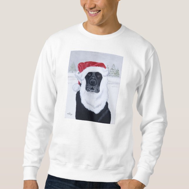 Camisa negra de Santa del navidad de Labrador (Anverso)