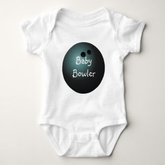 Camisa negra del bebé de la bola de bolos