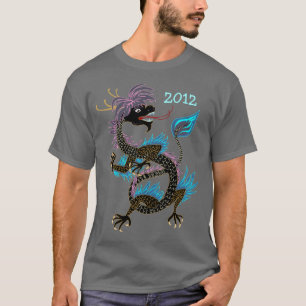 Camisa negra del dragón de agua