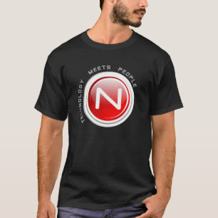 Camisa negra del logotipo de las soluciones de