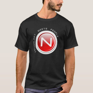 Camisa negra del logotipo de las soluciones de