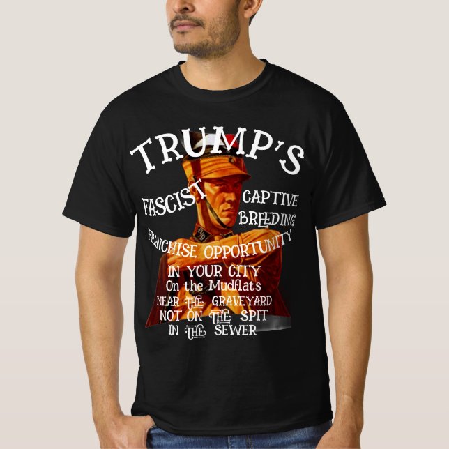 Camisa negra Trump Mussolini Gestapo ICE CBP (Anverso)