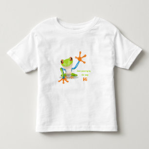 Camisa observada rojo del niño de la rana arbóre