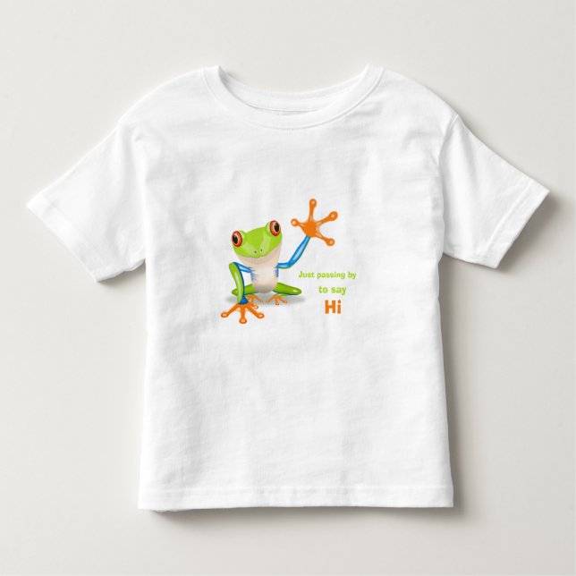 Camisa observada rojo del niño de la rana arbórea (Anverso)