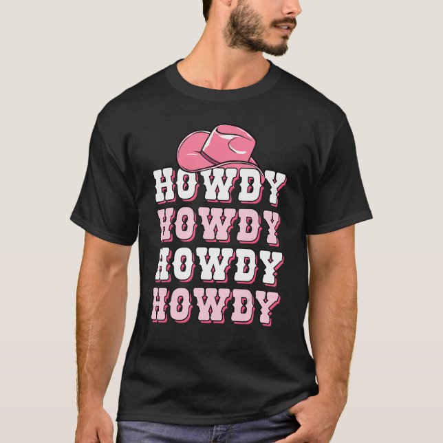 Camisa occidental rosa de chicas sombrero de vaque (Anverso)