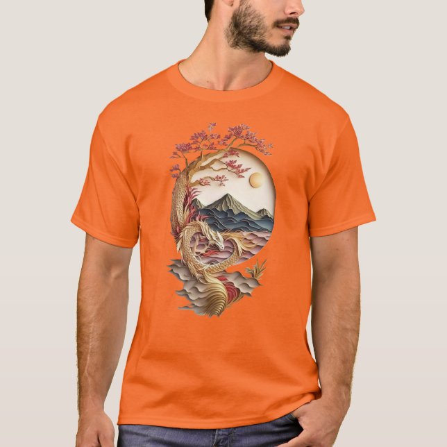 Camisa Oragami de Dragón Unisex (Anverso)