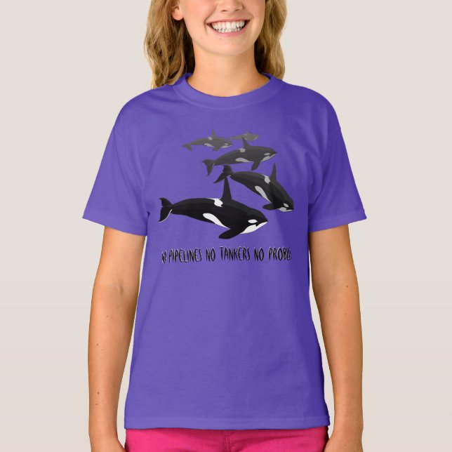 Camisa orgánica de la orca de la camiseta de la (Anverso)