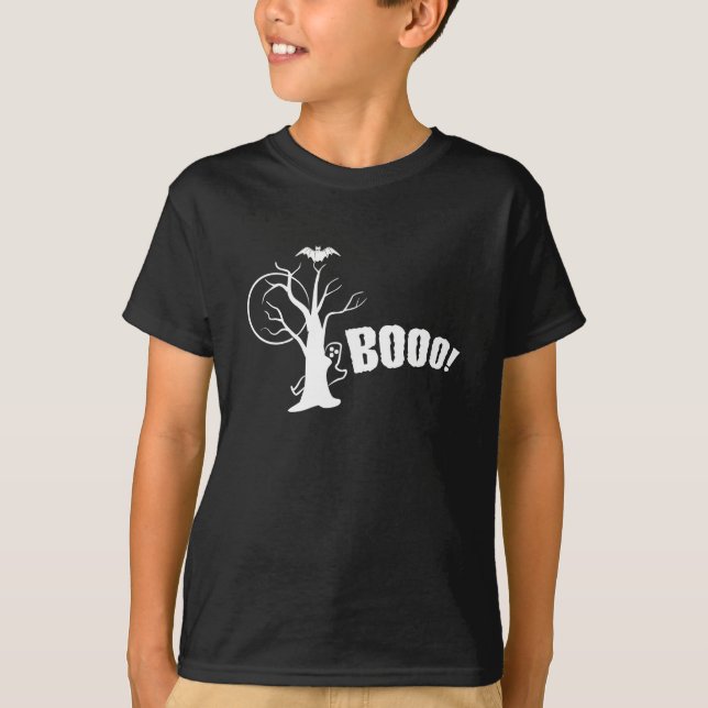 Camisa Oscura de Booo de Halloween (Anverso)