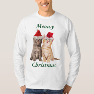 Camisa para hombre del gatito del navidad de Meowy